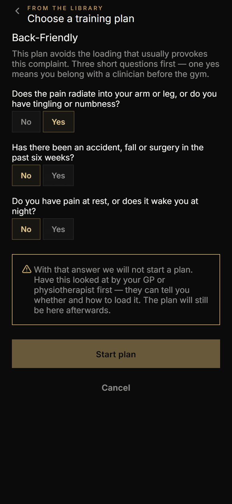 The Athverge screening that refers you on a red flag instead of starting